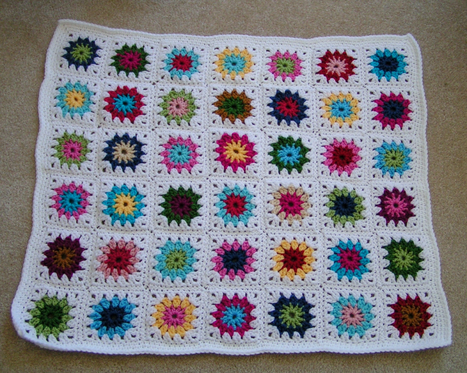 Granny Square Afghan for  Baby Ready to Ship