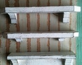 Dolls House Miniature White Shelves Set x3