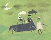 A good samaritan lends a hand.  Original painting by Matte Stephens.