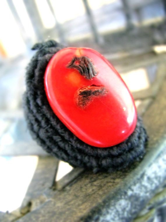 Disappear Macrame Hemp Ring . Size 9 - Big