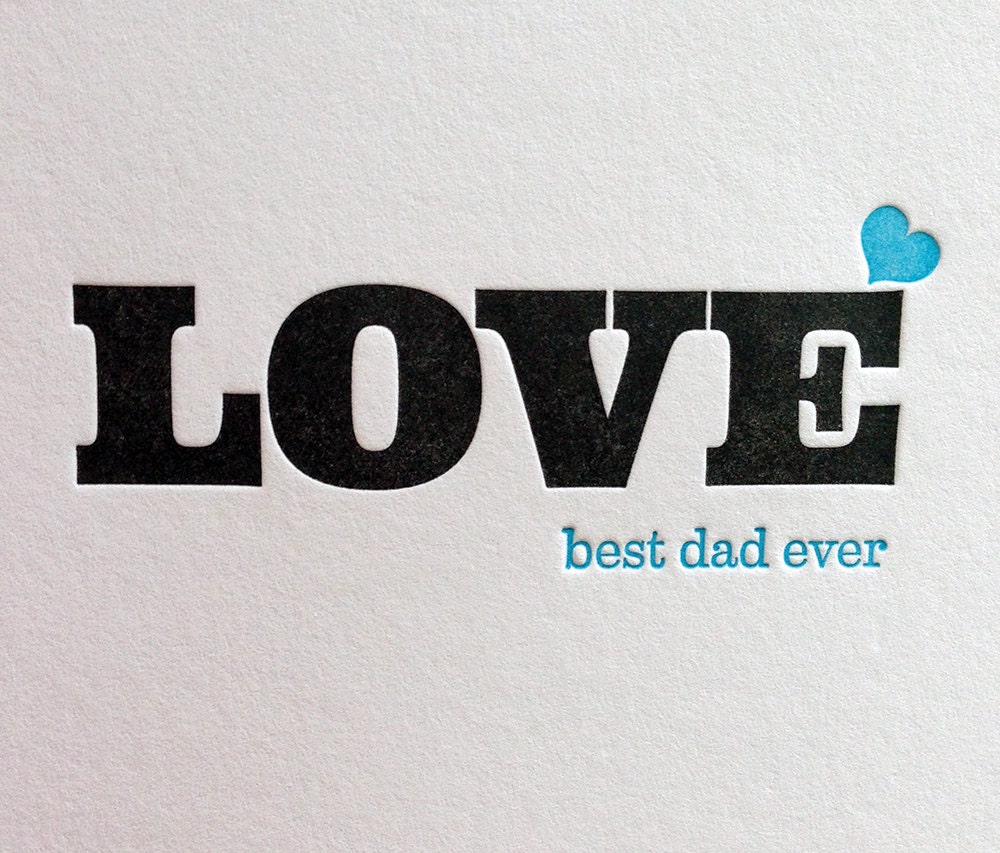 Father's day card letterpress printed, modern and minimalistic