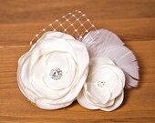 Ivory Flower Fascinator - Wedding Flower Hair Clip