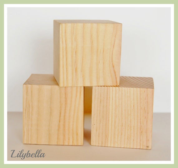 Unfinished Pine Wood Block Set  For DIY crafters 2.5"