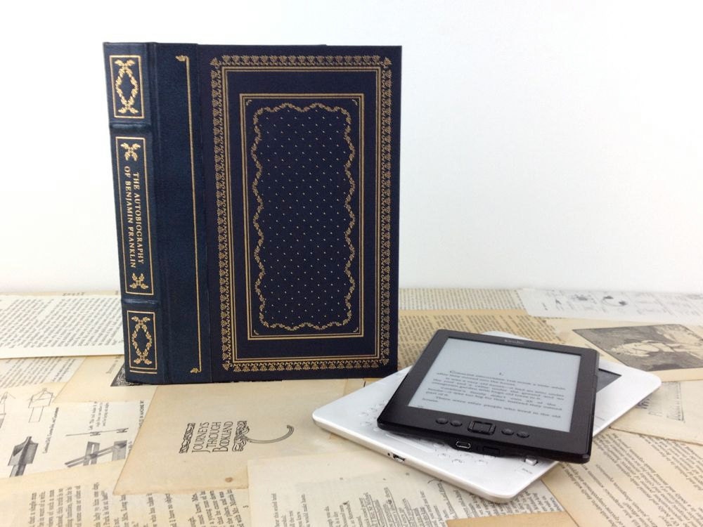 Benjamin Franklin Custom Kindle cover, Nook cover or iPad mini cover - custom device case custom from recycled vintage book