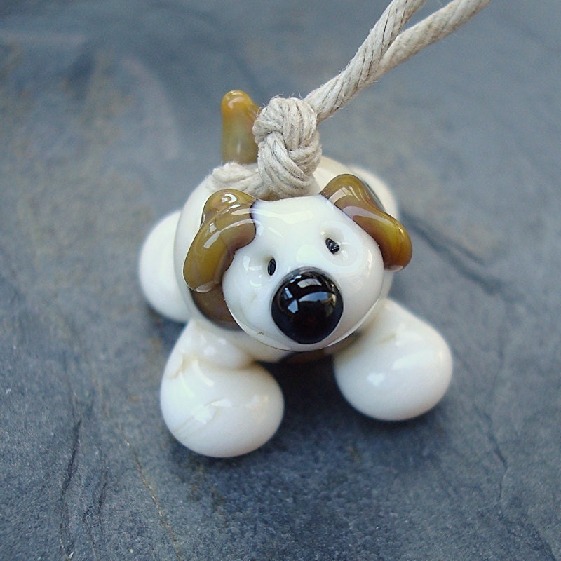 Loribeads -  Chubby Pup - handmade glass lampwork focal bead
