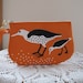 Wristlet Zipper Gadget Pouch Purse in Sand Pipers in  Orange