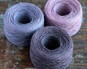 Linen yarn thread -- three balls -- lavender, lilac