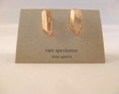 Tangerine Aura Quartz Stud Earrings - 1