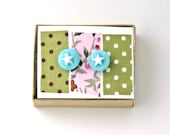 Fused Glass Earrings in Blue with White Stars and Sterling Silver posts