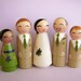 Hand Painted Love Boxes Custom Family of Five 5 Peg Dolls Wood