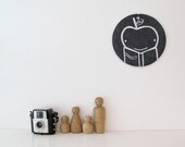 apple print, felt wall hanging, children's art, print