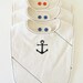 nautical baby bib, organic cotton with anchor print.