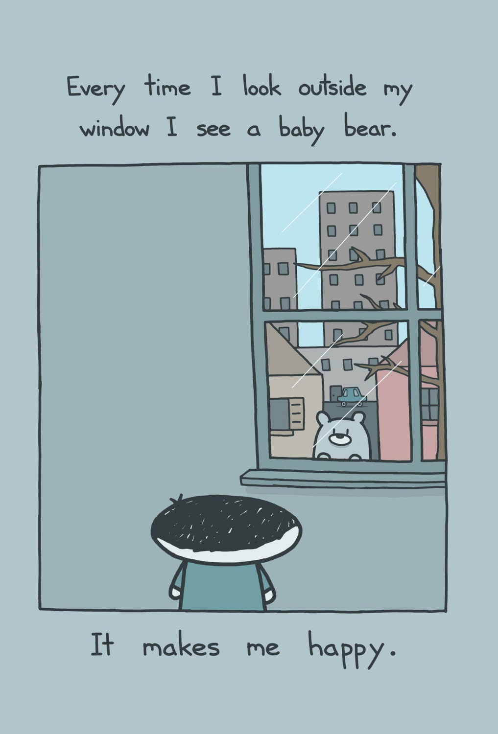 Baby Bear Outside My Window Greeting Card