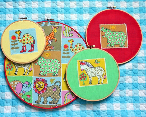 Vintage Nursery or Kids Room Hoop Art