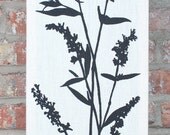 SALE -- Butterfly Bush Wall Hanging on Stretched Linen