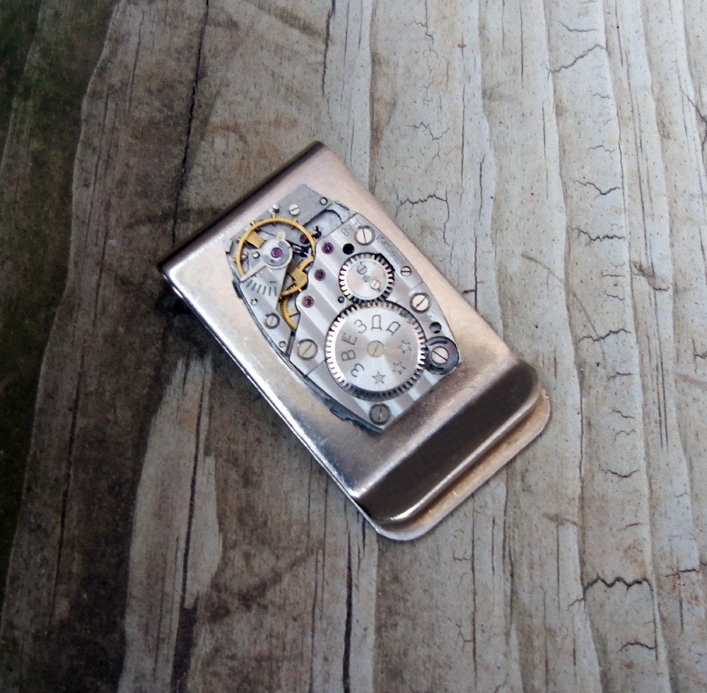 Vintage Watch Movement Money Clip