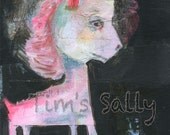 unicorn, LEGEND - 4x6 mixed media art print by Mindy Lacefield