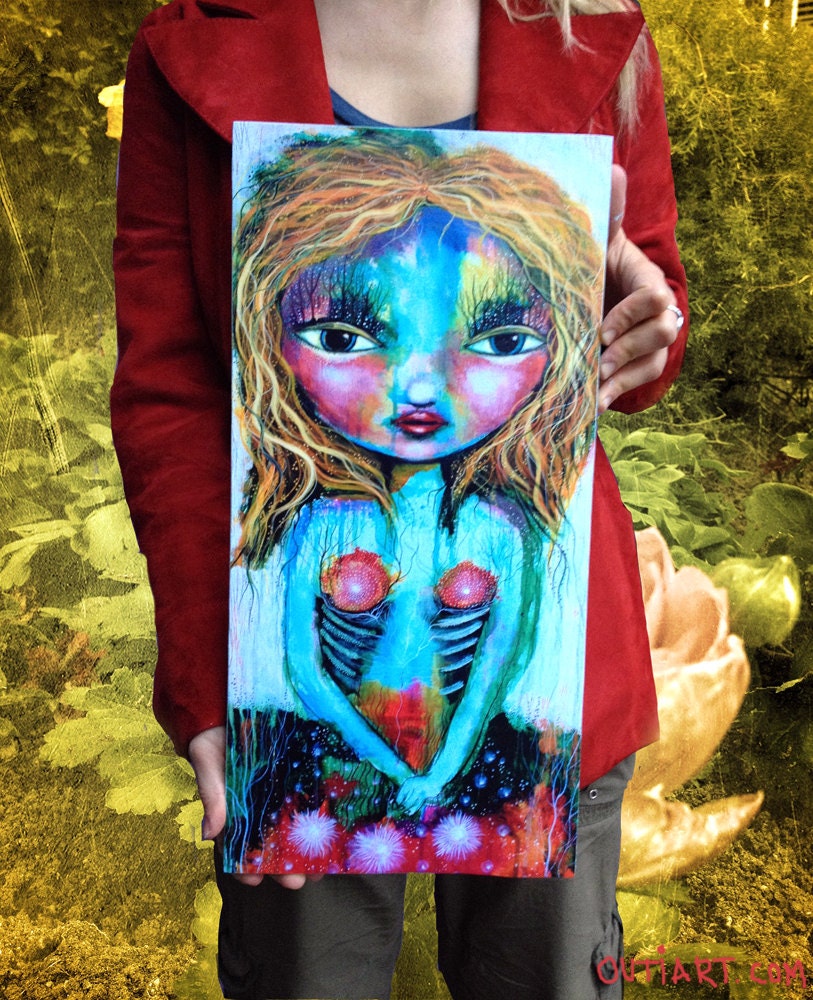 I am an enchanted forest, print on wood block
