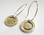 Eco Friendly Fine Silver Lotus Flower Dangle Earrings