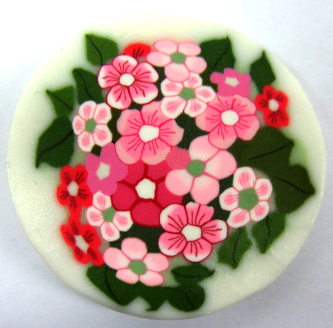 Polymer clay bouquet of flowers cane