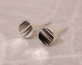 Woodland Studs 4mm Sterling Silver Wood Grain Post Earrings by SARANTOS