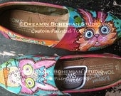 Dream in Color BUNNIES design hand painted TOMS TOMS included