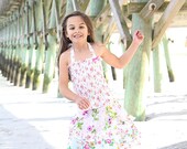 Girl dress Easter birthday spring summer ruffled skirt and halter top size 2T to 12 yrs - Layla Collection Farandole