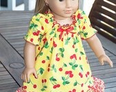 American Girl Doll Clothes Cherry Peasant dress and headband.