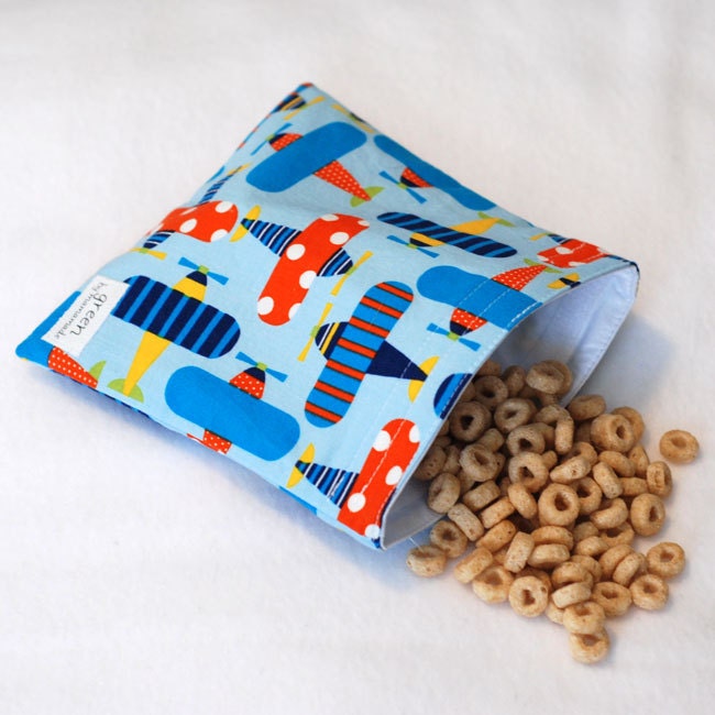 Air Show - Medium Reusable Sandwich Bag from green by mamamade