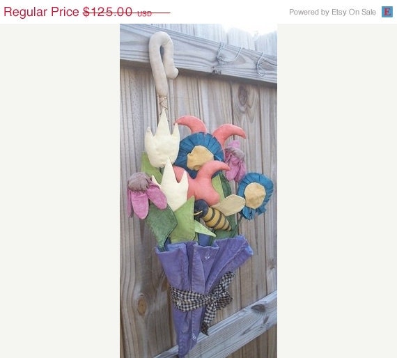 CustomerAppreciation Sale Primitive April Showers Bring May Flowers Umbrella