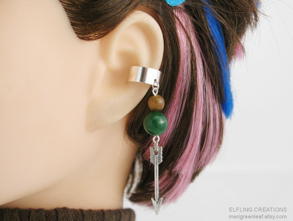 Elven Archer Cartilage Ear Cuff - Gold or Silver Arrow