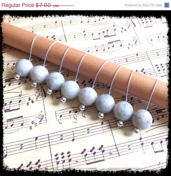 Spring Clearance Sale Snag Free Stitch Markers Large Set of 8 - River Stone  - N84 - Fits up to size US 17 (12.75) Knitting Needle