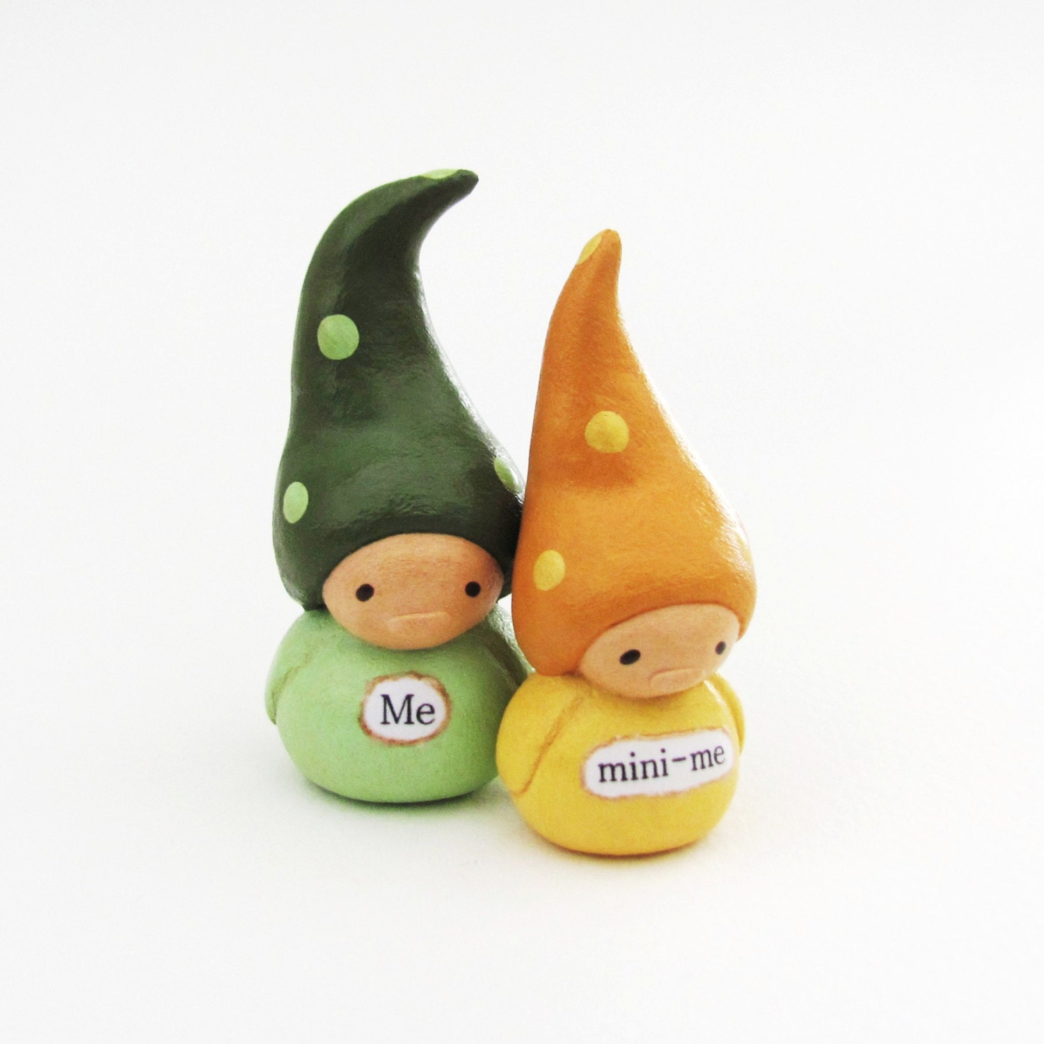 Wee Gnomes. Me and Mini-Me. Handmade Miniature Clay Sculptures by humbleBea