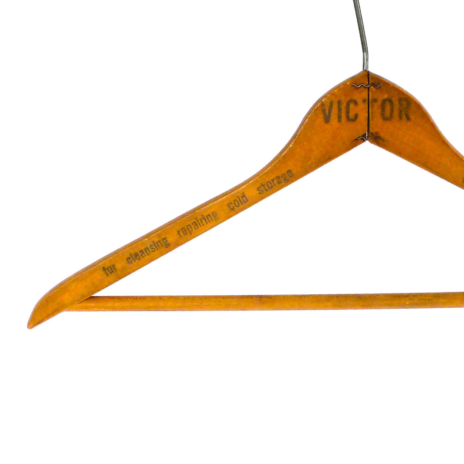 Victor Wood Advertising Fur Cleaners Hanger