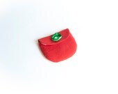 Bridesmaid Gift Idea clutch, Red green rose, fabric wallet coin clutch purse, bridal party bag wedding clutch by Lolos