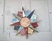 Mosaic Sun Reclaimed Wood Mosaic Art