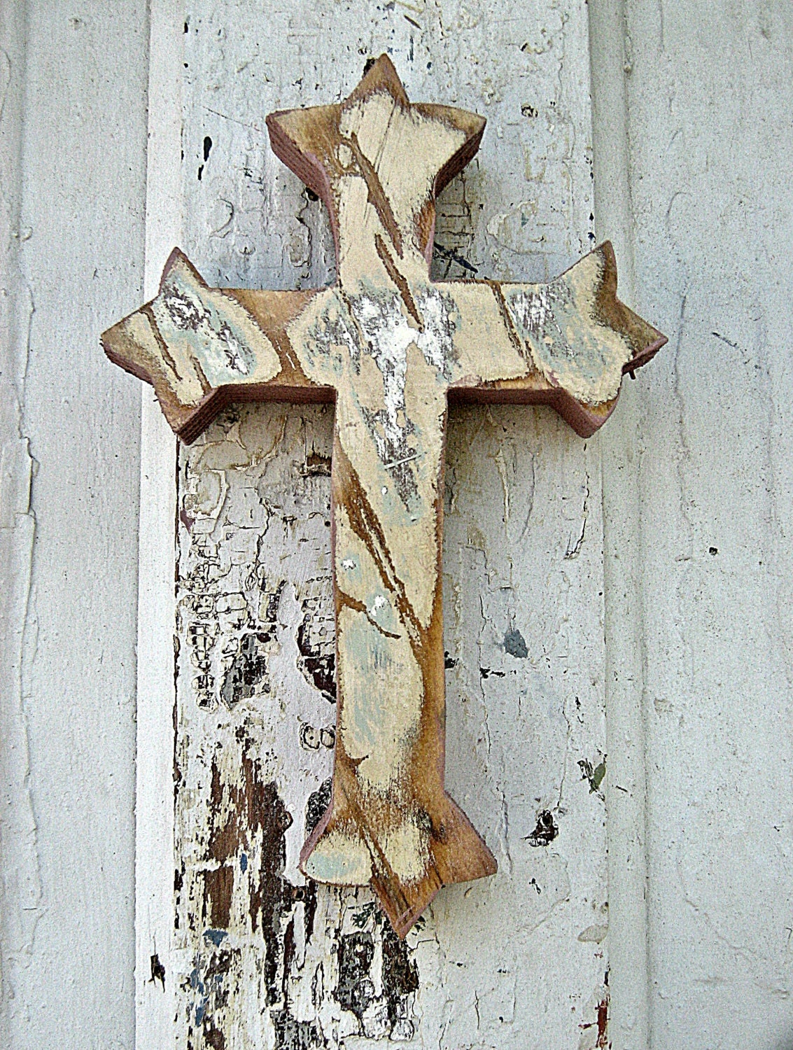 Wooden Wall Cross Reclaimed Wood Art, Distressed Cross, Religious Decor