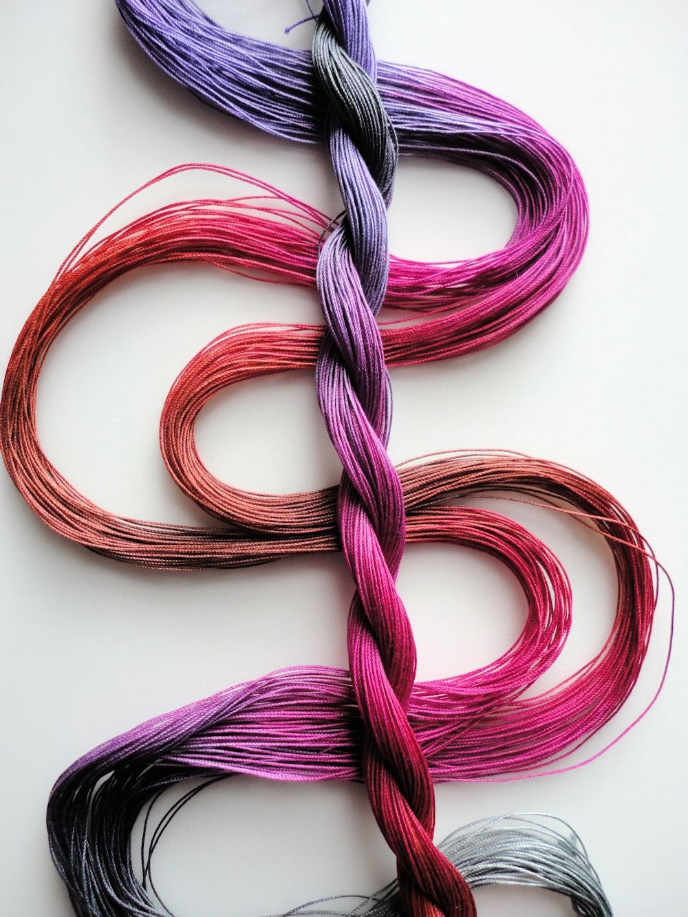 Size 50 hand dyed tatting crochet thread "Campfire"
