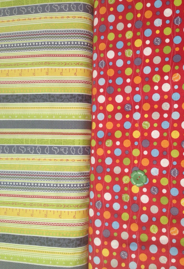 Half Yard Bundle of 2 - Little Yellow Bicycle - Babysaurus by Blend Fabrics