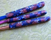 Crochet Hook Set of Three, Polymer Clay, Three Owl Hooks, Bates