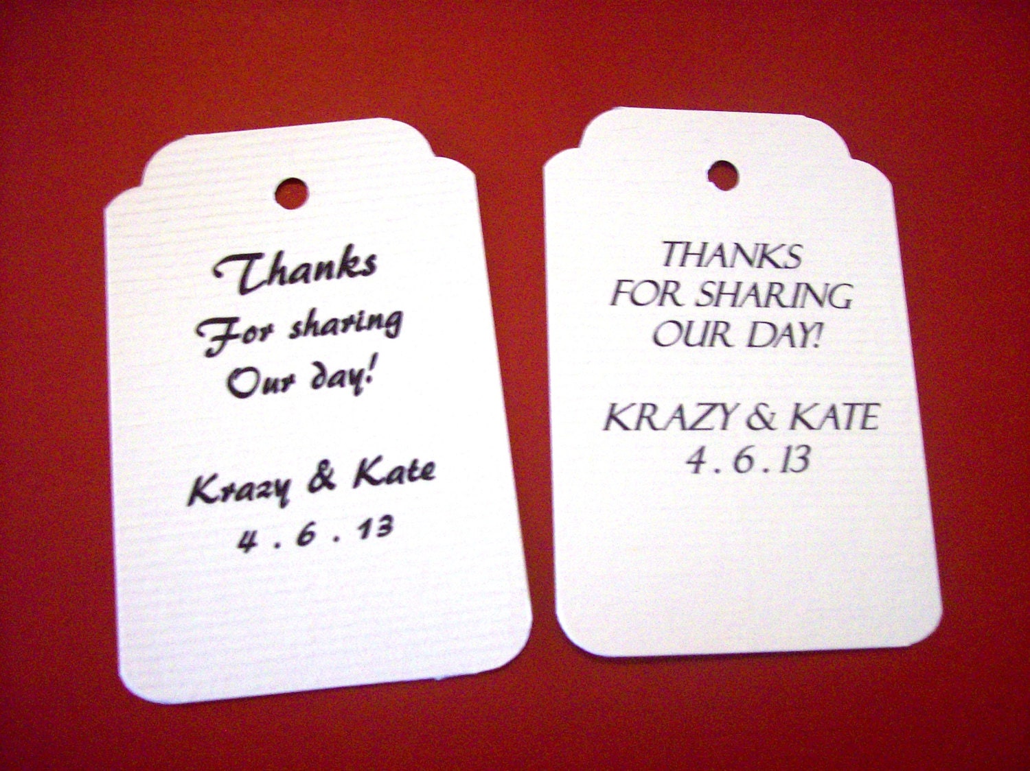 Personalized - 50 Wedding Tags - Personalized Tags
