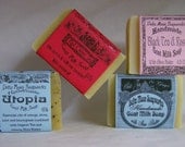 Tea assortment of Goat Milk Soap  2,  White Tea and Ginger Soap, Red Clover Tea, Good Earth Tea, Black tea & Rose handmade soap