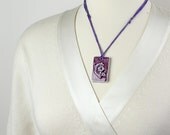 Purple Porcelain Ceramic Flowering Tree Necklace