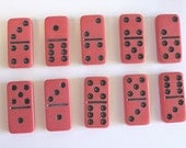 Ten Large Red Dominoes for Jewelry, Altering, or Decor