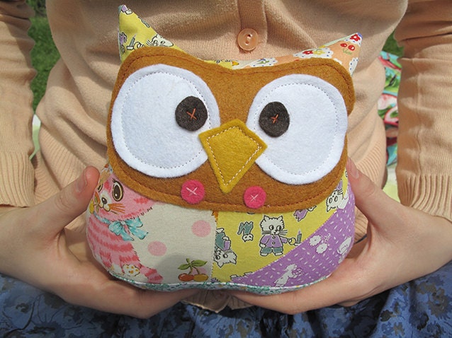 Patchwork Plush Owl