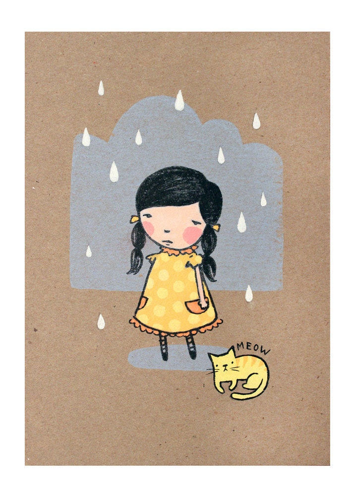 Rainy Day original acrylic print painting