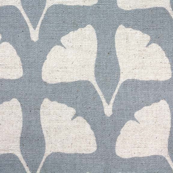 Kokka Japanese Fabric Stamped Ellen Luckett Baker - Ginkgo Leaves - gray / white - fat quarter