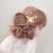 Bridal hair orchids, flower hair clip - Gold plated orchid hairclip - Style 361