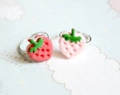 Strawberry Cookie Ring, Pink or red, kawaii sweets miniature jewelry