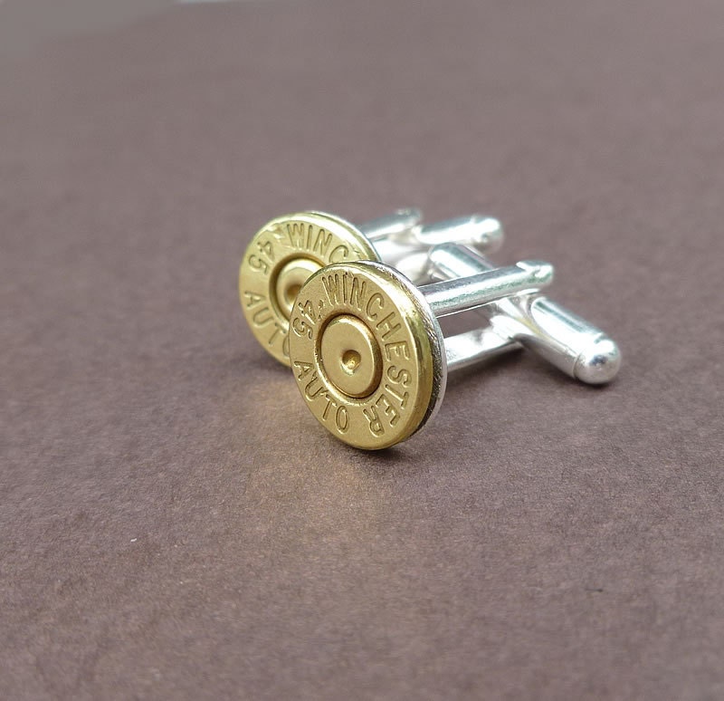 45 caliber automatic Winchester bullet cuff links gift for him groomsmen gift cufflinks Father's Day